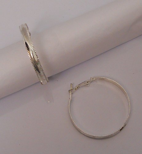 Women Hoop Earrings Silver Tones Leverback Fasteners JINTELAIER