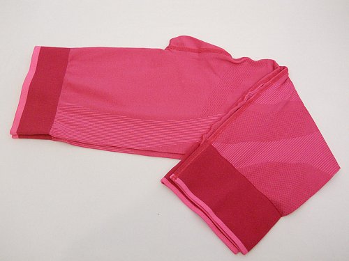 SIZE L Womens Athletic Yoga Capris AVIA Solid Pink Dark Trim Moisture Wicking