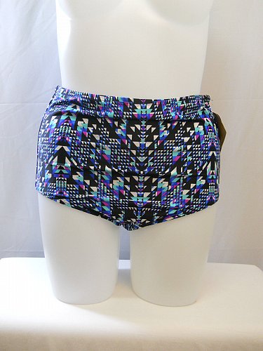 SIZE 18 Women High Waist Bikini Bottom SWIM SEXY Multi- Color Geometric Lined