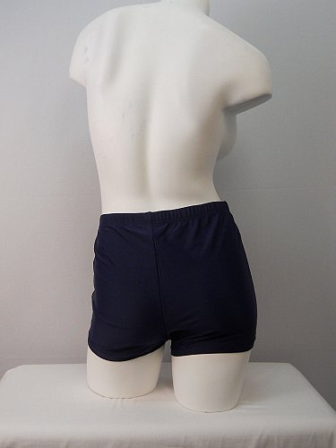 SIZE 10 Women Swim Boy Shorts SHORE CLUB Solid Navy Blue Front Mesh Lining