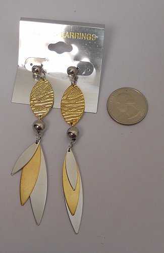 Women Fashion Drop Dangle Earrings Gold Silver Tones Push Backs Fasteners FASHIO