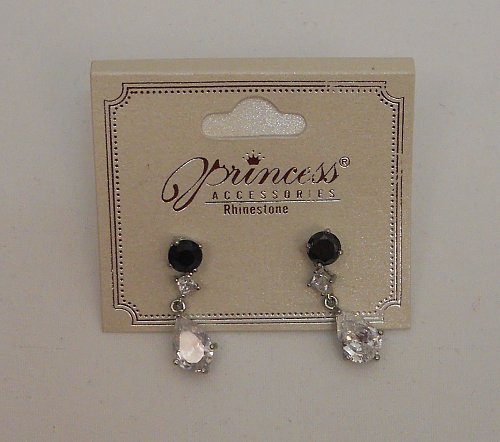 Womens Fashion Earrings Drop Dangle Silver Tones Rhinestones PRINCESS Butterfly