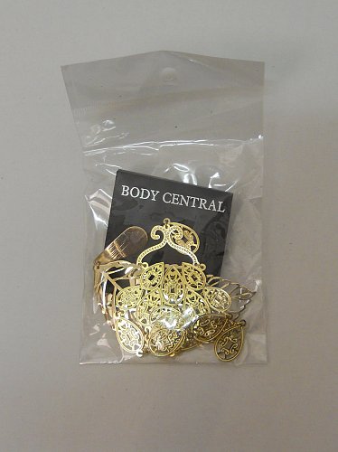 Unisex Fashion Earrings BODY CENTRAL Gold Drop Dangle Stud Back Mixed Metal