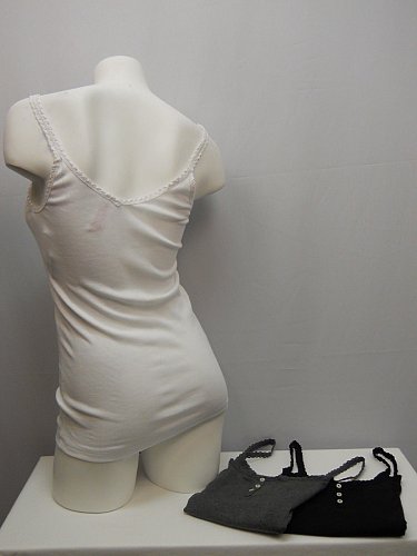 Womens Tank Top 3PKG SIZE M NO BOUNDARIES Solid White Gray Black Lace Trim Pullo