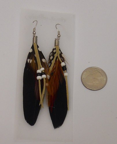 Women Earrings Fashion Drop Dangle Feather Multi Color Beads Hook Fasteners FASH