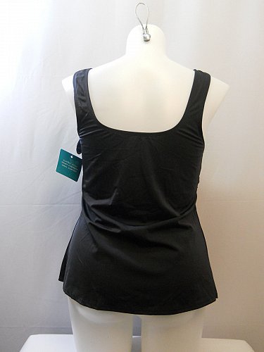 SIZE 20 Women Tankini Swim Top BEACH BELLE Black Classic Scoop Neck Full Bust Su