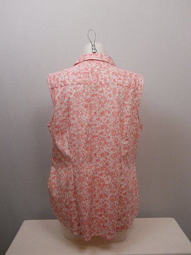 PLUS SIZE 18W Women Button Shirt CHARTER CLUB Pink Floral Collared Sleeveless