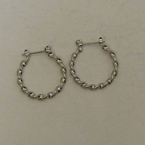 Women Hoop Earrings Twisted Silver Tones Leverback SOPHIA & KATE Fashion