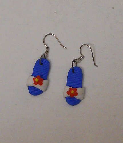 Women Fashion Earrings Drop Dangle Blue Flip Flops FASHION JEWELRY Hook