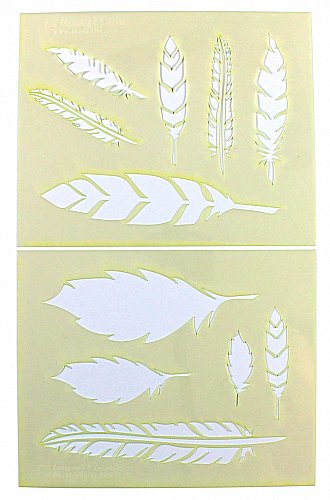 Feather Stencils-2 Piece Stencil Set -Mylar 14 Mil Painting/CraftsTemplate