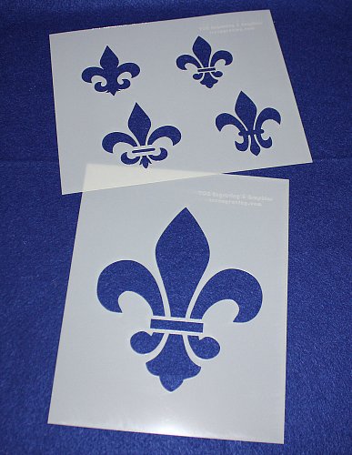 2 -Mylar 14 Mil Fleur-De-Lis Stencils Painting/Crafts/Stencil/Template