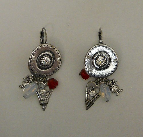 Women Earrings Silver Charms Hearts Dolls Fashion Drop Dangle Unbranded Leverbac