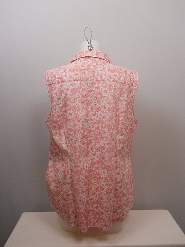 PLUS SIZE 18W Women Button Shirt CHARTER CLUB Pink Floral Collared Sleeveless