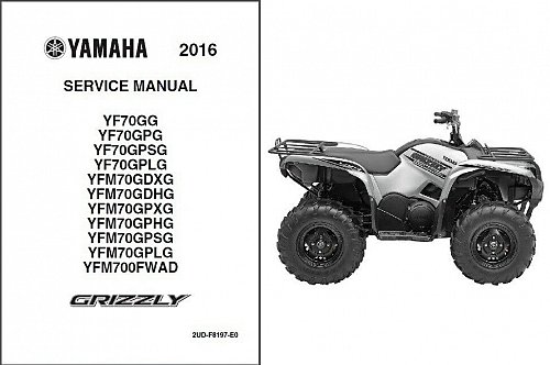 2016 Yamaha Grizzly 700 ATV (YF70, YFM70, YFM700) Service Manual on a CD