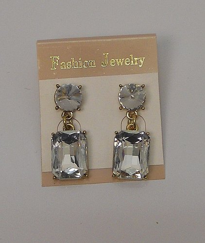 Women Earrings Rhinestones Fashion Drop Dangle Push Back Fasteners FASHION JEWEL