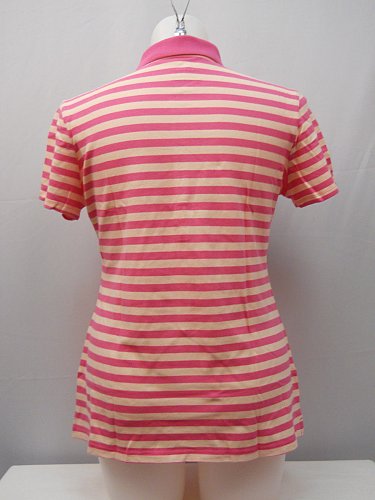 Womens Polo Shirt Size 20 FADED GLORY Striped Pink Short Sleeves Activewear