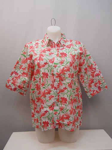 Womens Button Down Shirt SIZE XL Multi Floral Collared Neck