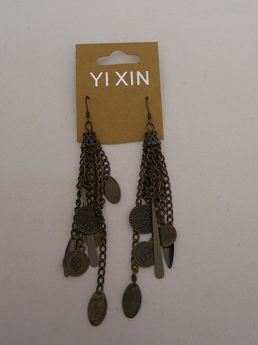 Womens Fashion Earrings Chandeliers Copper Tones YIXIN Chains Hooks