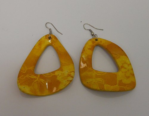 Women Earrings Fashion Drop Dangle Mustard Yellow Hook Fasteners FASHION JEWELRY