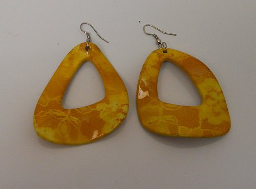 Women Earrings Fashion Drop Dangle Mustard Yellow Hook Fasteners FASHION JEWELRY