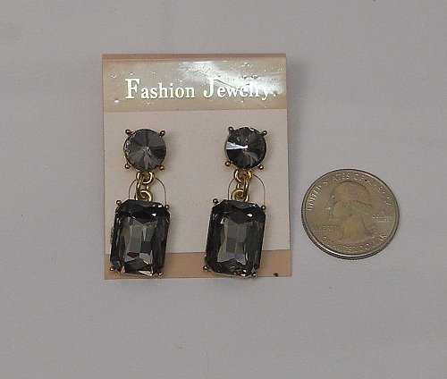 Women Earrings Fashion Drop Dangle Square Rhinestones Push Backs Fasteners FASHI