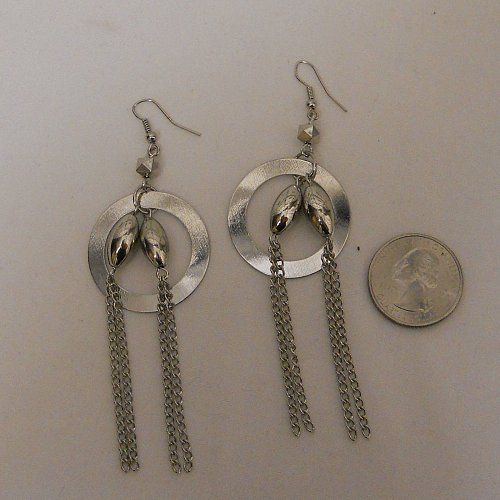 Women Fashion Drop Dangle Earrings Silver Tones Rings Beads Chains FASHION JEWEL