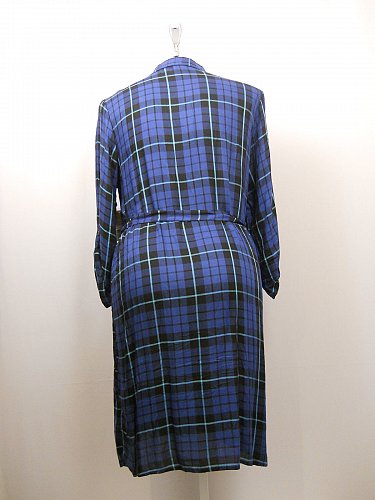 SIZE XL Womens Shirt Dress FADED GLORY Blue Plaid Collar Neck Quarter Tab Sleeve