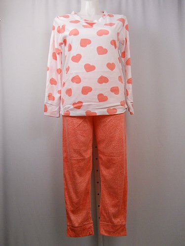 SIZE L Women 2PC Microfleece PJ Set SECRET TREASURES Hearts Long Sleeve Crew Nec