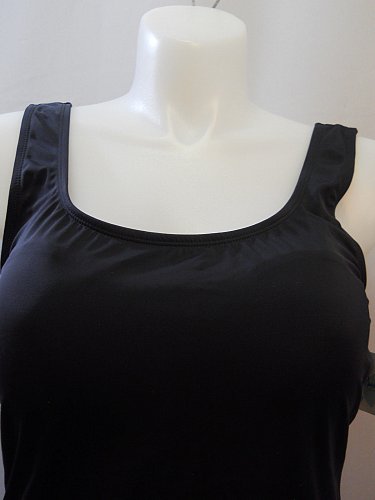 SIZE 20 Women Tankini Swim Top BEACH BELLE Black Classic Scoop Neck Full Bust Su