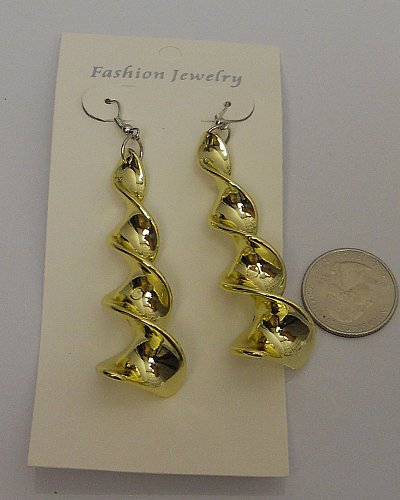 Women Twisted Earrings Gold Tones Fashion Drop Dangle Hook Fasteners FASHION