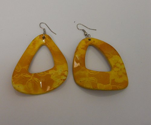 Women Earrings Fashion Drop Dangle Mustard Yellow Hook Fasteners FASHION JEWELRY