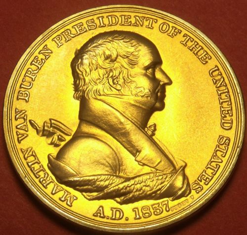 Gem Unc Martin Van Buren Presidential Bronze Inauguration Medallion~Free Ship