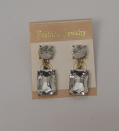 Women Earrings Rhinestones Fashion Drop Dangle Push Back Fasteners FASHION JEWEL