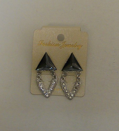 Women Fashion Drop Dangle Earrings Silver Tones Rhinestones FASHION JEWELRY