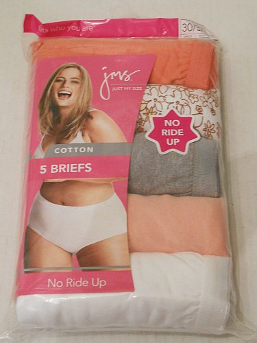 SIZE 11 Panties 5-Pack JUST MY SIZE JMS 100% Cotton TAGLESS&reg; Blue Assortment