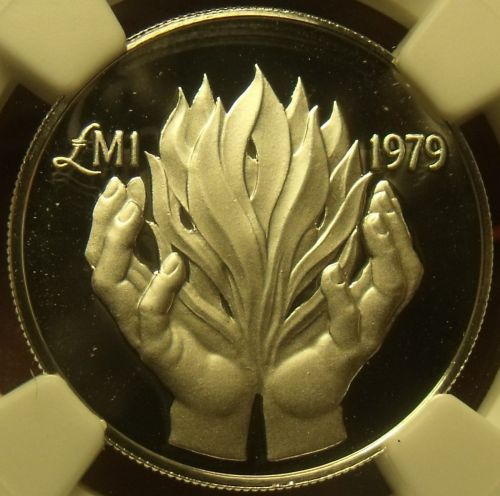 Malta 1979-FM Silver Pound~NGC Certified Perfect PF-70 Ultra Cameo~Highest~Rare