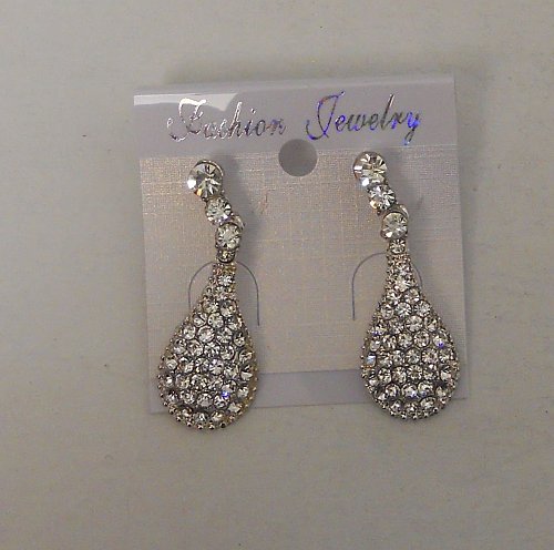 Women Earrings Fashion Drop Dangle Rhinestone Teardrops Push Backs FASHION JEWEL