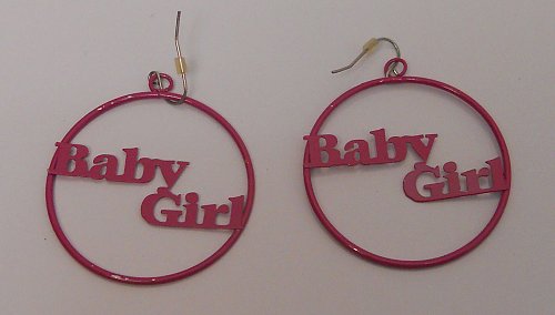 Women Fashion Drop Dangle Hoop Earrings Baby Girl Metal Pink Tones Hook Fastener