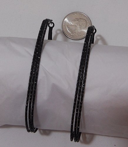 Women Fashion Hoop Earrings Solid Black Oblong Unbranded Leverback