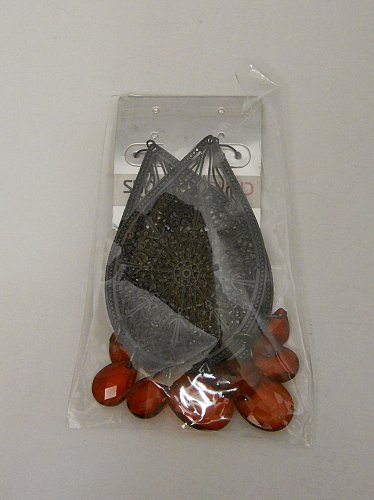 Women GOTHIC Fashion Earrings Black Teardrops Red Dangle Beads Drop Dangle Hooks