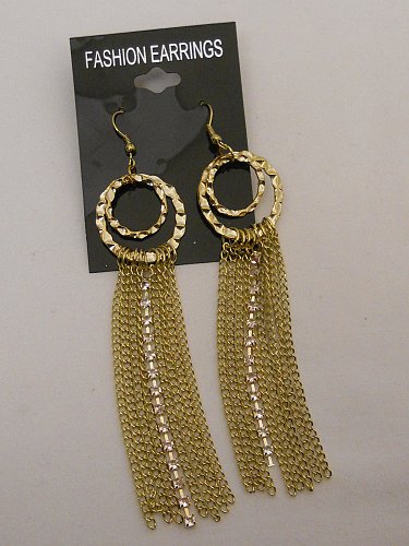 Womens Earrings Drop Dangle Gold Tone Rhinestones FASHION EARRINGS Hook