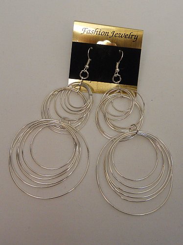 Womens Fashion Earrings Drop Dangle Silver Tones Hoops FASHION JEWELRY Hooks
