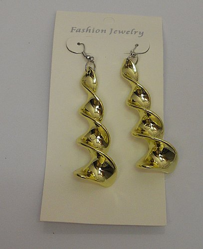 Women Twisted Earrings Gold Tones Fashion Drop Dangle Hook Fasteners FASHION