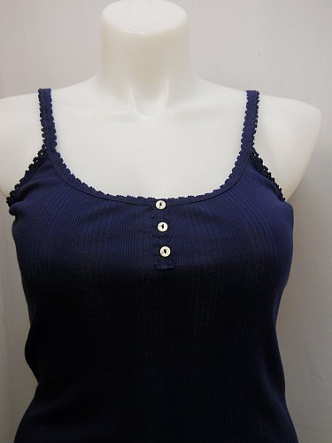 Womens Tank Top 3PKG SIZE XL Solid Navy Beige Black Lace Trim Pull