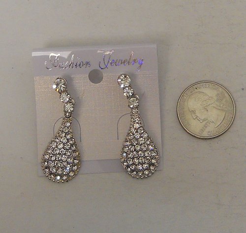 Women Earrings Fashion Drop Dangle Rhinestone Teardrops Push Backs FASHION JEWEL