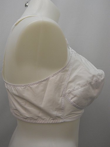 Women BRA 48C Woven Bandeau Bra Full Coverage Solid White Front Closure Adjustab