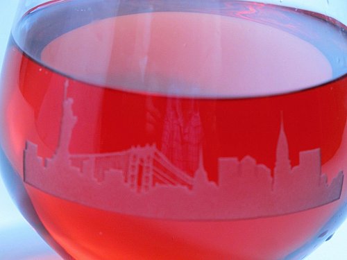 NY Skyline Lenox Simply red Tumiler glass 4 pieces