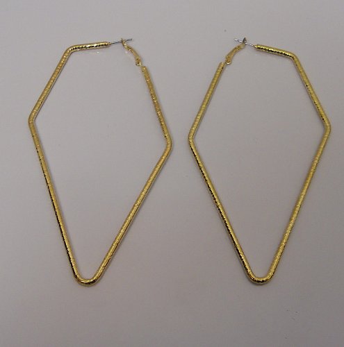 Women Hoop Earrings Geometric Fashion Gold Tones Leverback Fasteners J&D JEWELRY