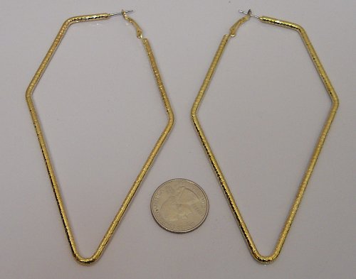 Women Hoop Earrings Geometric Fashion Gold Tones Leverback Fasteners J&D JEWELRY