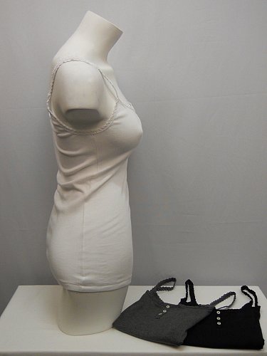 Womens Tank Top 3PKG SIZE M NO BOUNDARIES Solid White Gray Black Lace Trim Pullo